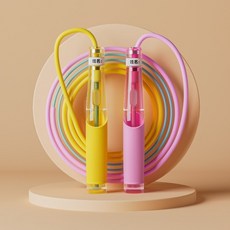 分段式競速雙軸承跳繩 兒童初學中小學生專業跳繩, 【紅酒瓶】黃粉分段繩, 1個