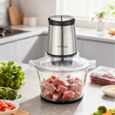 RichMagic 멀티 전동다지기 후드믹서 1.5L유리 다용도 고기 야채 다지기, 1.5L, 스텐, LB7004A