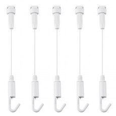 무타공 와이어 액자레일 천장 액자걸이, 화이트 중, 5개