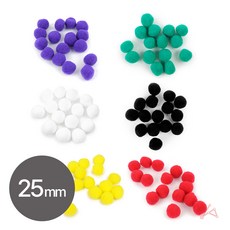 BIGHAPPY 공예용 25mm 빨강 뿅뿅이 솜방울 포인트 소품 DIY 재료, 초록