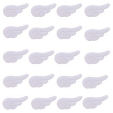 20pcs/set 다채로운 플러시 천사 날개 사랑스러운 아플리케를위한 사랑스러운 아플리케이 인형 장난감 모자 봉제 공급 패치 헤어 클립 장식, 하얀색