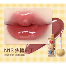 PINKBEAR 皮可熊 黃油小熊聯名彩妝禮盒套裝 (眼影+唇泥+粉餅+唇蜜) 交換禮物首選, 1個, 唇蜜N13