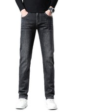 Cwadun 크와돈 남성 고급 청바지 슬림핏 스트레이트 팬츠