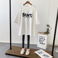 임산부 여름 수유 반팔티 캐주얼 프린트 티셔츠 넉넉한 스타일 라운드넥 데일리 룩 편안한 착용감 면 소재 JS