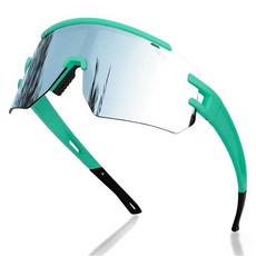 AVV 편광 UV400 사이클링 야구 선글라스 - 야외 스포츠용 방풍 김 서림 방지 경량 프레임 남성 여성 청소년 그린 & 실버 렌즈 153066