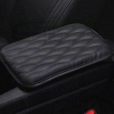 앞좌석 운전석 콘솔쿠션 푹신한 인조 가죽 차량용 보조 팔걸이, 1개, DSAM 콘솔박스 쿠션(블랙)