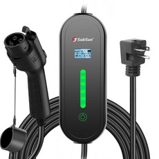 서브선 테슬라 레벨 2 전기차 충전기 50Amp 240V 모든 북미 전기차에 휴대용 충전에는 J1772 및 NEMA 14-50 플러그가 장착된 25FT 충전 케이블(테슬라, 16A Level 1+2, Black 16A EV Charger