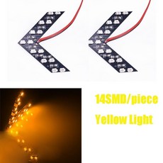 SAN 汽車後照鏡箭頭轉向燈指示燈 14SMD LED裝飾燈 紅黃白色, 黃色_2件, 1個