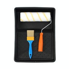 hyg 페인트 롤러 브러쉬 트레이 set 옐로우 페인트 붓 로라 수성 유성 니스 브러쉬 가구 브러시, 1