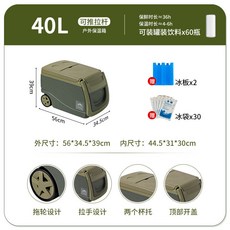 車載小冰箱 車用冰箱 保溫冷藏箱 露營冰箱 小型冰箱 家用冰箱 行動冰箱, 戶外保溫【森林綠】,30升【送冰袋10個+冰板2個】