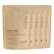 수자타 5개 유기농 천연100% 헤나 가루 염색약, 레드2+브라운3, 1개