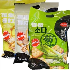 빅쿠오 미니 파호두땅콩 280g봉지 소다 크래커 - 대만산 포장된 개별 간편식, 1개, D. 세 가지 맛 각 한 봉지