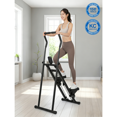 초강력 내구성! 과체중 스페셜 가정용 천국의계단 스텝퍼 접이식 컴팩트 보관, 블랙