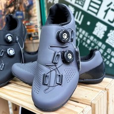 【速度公園】Cycling CL-101雙旋鈕自行車硬底鞋 超止滑入門款騎行鞋, 灰色, 37