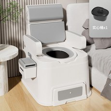 移動馬桶 坐便器 移動廁所 臥室馬桶 家用老人坐便器 成人孕婦臨時室內防臭便攜老年人便盆 可移動馬桶椅, 頭等艙體驗款-高級灰-【臥室用】