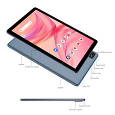 10인치 가성비 태블릿 인강 네비 12GB 128GB 옥타 코어 SIM WiFi GPS Blue with case 미국, Grey with case, European regulations