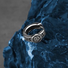 빈티지 바이킹 셀틱 후프 귀걸이 스칸디나비아 룬 문자 부적 쥬얼리 남성 스테인레스 스틸