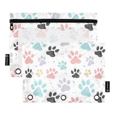 바인더 파우치 귀여운 불도저 펜슬 파우치 3개용 링 2팩 사무용품 지퍼가 달린 투명 펜슬백, Multicolor 22