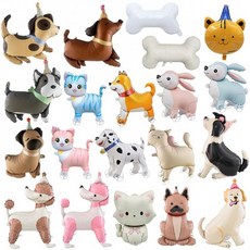 애완동물 관련 테마 파티용품 모음 은박 풍선 생일 파티 귀여운 동물 장식 축제 애니멀 반려견 반려묘 산책, 1개, A15