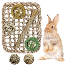 Hamiledyi Rabbit 해초 활동 매트 토끼 장난감 걸이식 츄잉 치아 강화 보호 작은 동물 친칠라 기니피그 햄스터 쥐 설치류용 148271, B