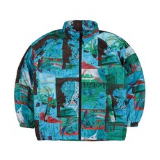 비에스래빗 보드복 패딩 자켓 2223 ROMANTIC LOGO PADDING JUMPER GREEN BLUE