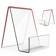 깔끔더하기 아크릴 투명 책꽂이 스탠드 전면 거치대, 1개