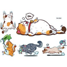 차량용 흠집 스티커 자동차 캠핑카 고양이 스티커 꾸미기, 1개, D세트