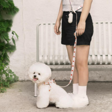 펫츠랜드 반려동물 하트팝 핸즈프리 리드줄, 바닐라크림, 1개