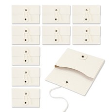 [10개입] 크라프트 하도메 봉투 미니 종이 단추 케이스 100x67x10 mm, 크림