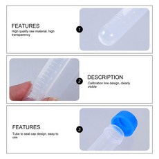100pcs 튜브 10ml 플라스틱 약병 실험실 테스트 튜브 투명 생화학 분자 원심 분리기 약병
