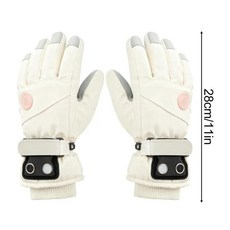 난방 장갑 단계 터치스크린 전기 스키 장비 사이클링 오토바이 야외용 손 난로, 1. White