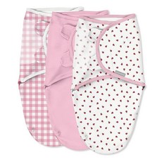 Ingenuity SwaddleMe 오리지널 포대기 100% 면 수면 개선 및 놀라운 반사 진정 0-3개월 1.0 TOG 2팩 아기 포대기 담요 - 피카부 나무늘보, Ladybug Picnic 3-pack