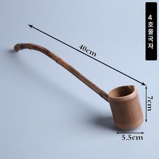 대나무 표자 다도 물국자 물뜨개 다기 죽향 소형, 곡선 손잡이 대나무 뿌리 물 숟가락