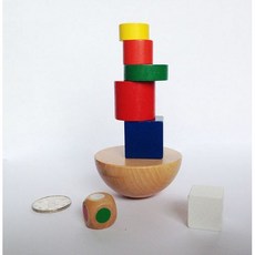 幼兒玩具E2E 彩色益智木製積木玩具 布袋 幼兒 半球 平衡積木 兒童手眼協調 趣味疊疊樂, 1個
