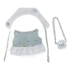 쿠쿠스토어 1세트 공주 드레스 10/20cm 면 의류 격자 무늬 스커트 복장 패션 미니, 01 20cm green