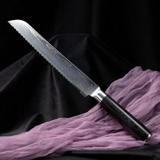 葉添 67層VG10麵包刀 大馬士革/夾鋼/玻璃纖維柄/台灣品牌/鋒利持久/片刀/廚刀/料理刀/刀具/菜刀/廚刀, 1個