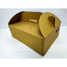 手提禮盒 水果糕點包裝盒, 1個, 無印牛皮空白盒