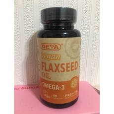 DEVA 純素亞麻籽油膠囊 Omega-3 90粒 冷壓, 1個, 1罐