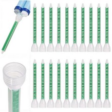 에폭시 혼합 노즐 20개 정사각형 정적 혼합 노즐 팁1112 비율 수지 믹서 접착 카트리지 팁 AB 접착제, 에폭시 혼합 노즐 20개 정사각형 정적 혼합 노즐 팁1