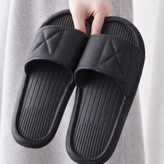 페이퍼랩 층간소음 방지 거실화 편안한 여름용 실내 슬리퍼, 1개, 블랙