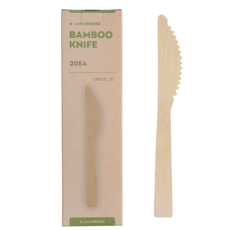 아이엠그리너 친환경 일회용 대나무 나이프 소량 박스, 1개, 20개입