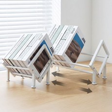 하이제이디 길이조절 철제 책꽂이 미니 북선반, 화이트, 1단