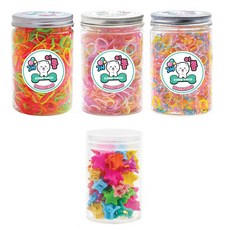 이쁨달다 RO5 개이쁨 4종세트 강아지 고무줄 핀 세트, A새콤달콤