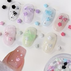 더네일샵 블라썸 마카롱 장미 플라워 네일파츠 3mm, 10개, 퍼플
