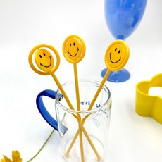 홈카페소품 스마일 하이볼 머들러 스틱 롱 커피 칵테일 티스푼, 본상품