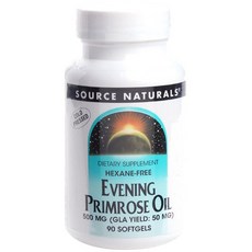 SOURCE NATURALS 無糖月見草由軟膠囊 500mg 無麩質, 1個, 90 件