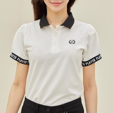 제이투제이 여성골프웨어 퍼프카라 반팔티셔츠