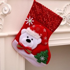 可愛聖誕襪 聖誕節 聖誕佈置 耶誕節 聖誕派對 居家佈置 聖誕掛件, 紅, 1個