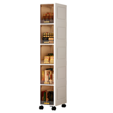 피에스컴퍼니 틈새수납장 5단 냉장고 수납장, 화이트