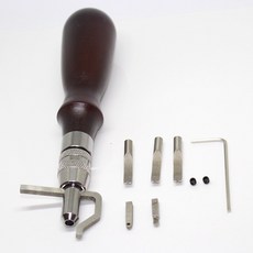 7 In 1 다목적 DIY 도구 조정 가능한 프로 스티칭 그루버 및 주름 가장자리 베벨 러 가죽 공예 세트 주름 가죽 바느질, 보여진 바와 같이